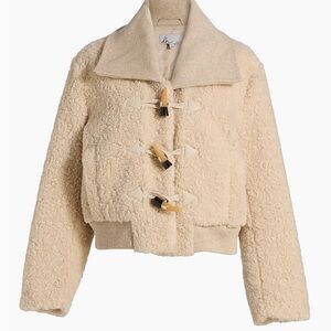 DH New York Faux Sherpa Toggle Jacket – Size Small – Cozy Cream Teddy Coat